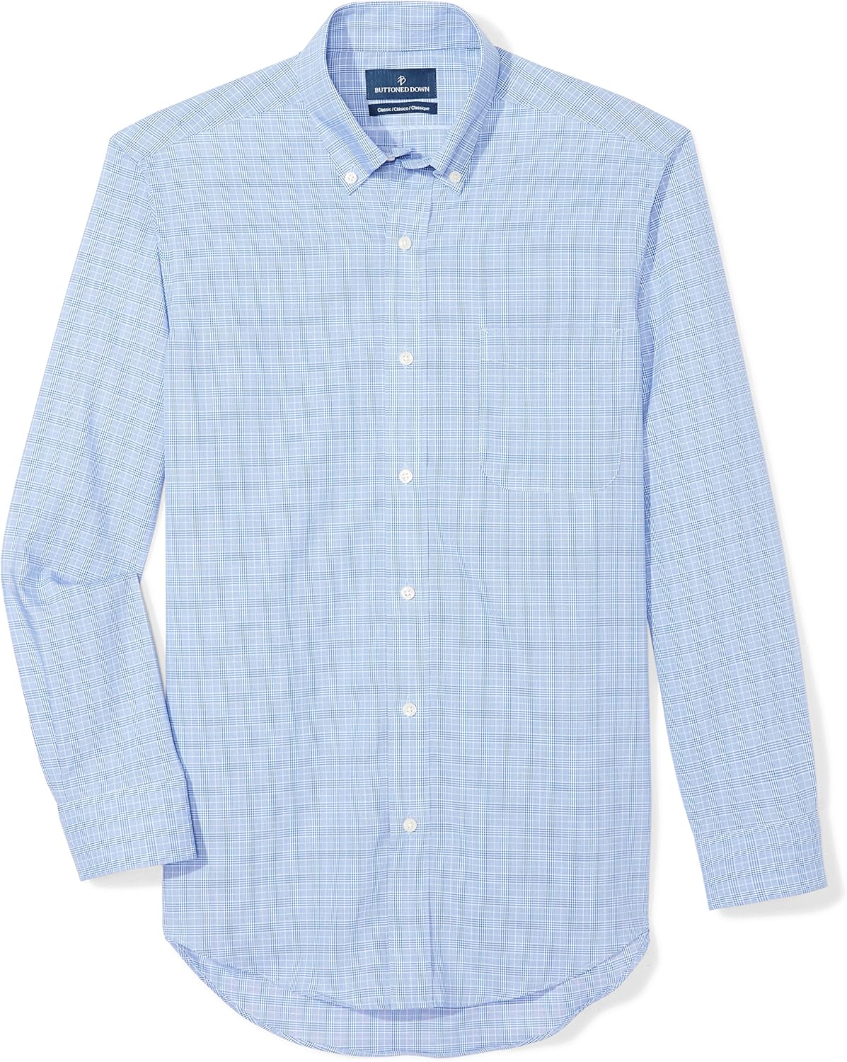  Brand - BUTTONED DOWN Men's Classic Fit Plaid Dress Shirt, Supima Cotton Non-Iron: Clothing