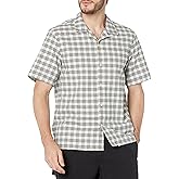 Club Monaco Men's Short Sleeve Gingham Oxford Shirt