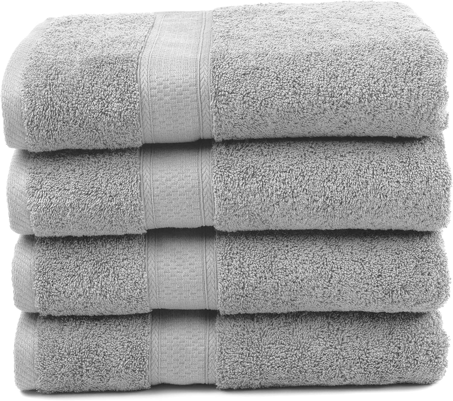 Ariv Collection Premium Bamboo Cotton Bath Towels - Natural, Ultra Absorbent and Eco-Friendly 30" X 52" (Grey) (4 piece set): Kitchen & Dining