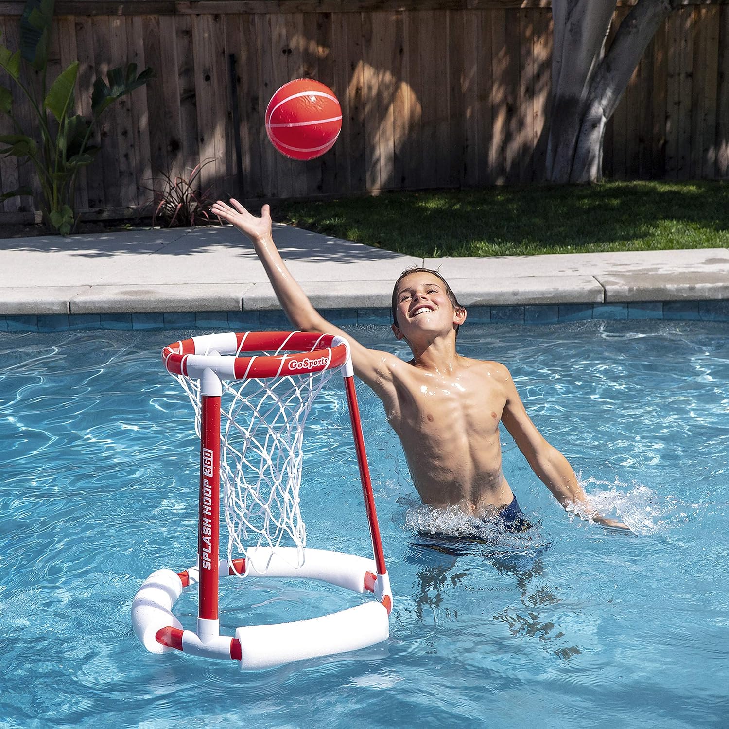 GoSports Splash Hoop 360 Floating Pool Basketball Game, Includes Water Basketball Hoop, 2 Balls and Pump : Sports & Outdoors