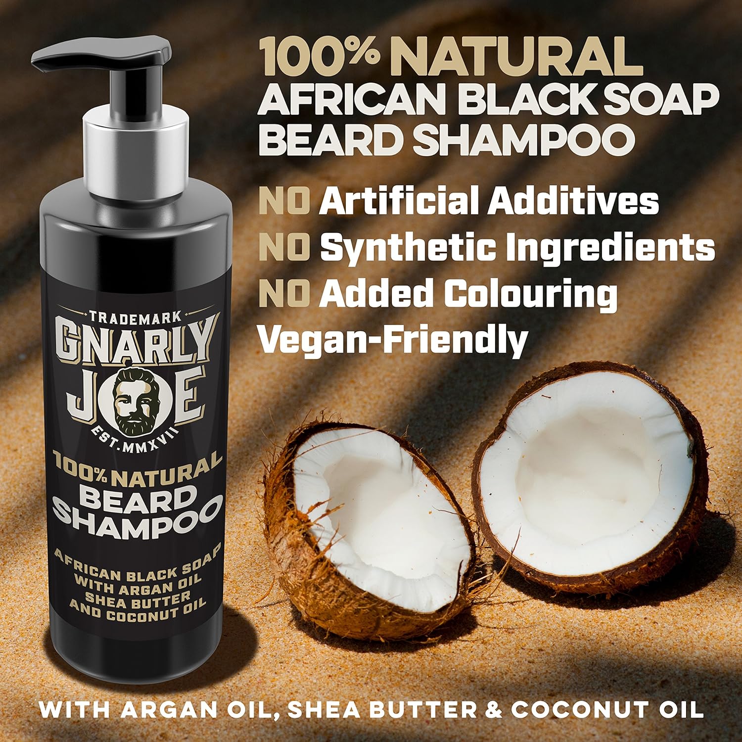 Gnarly Joe Beard Shampoo for Men, 250ml Natural Face Wash with African Black Soap, Argan Oil & Shea Butter - Image 4