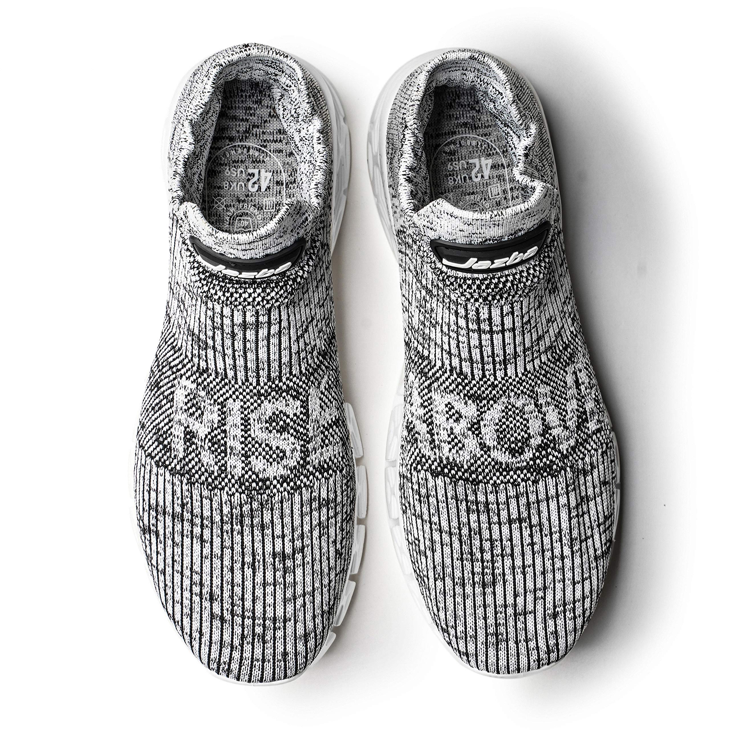 Jazba Sockun Sock Sneakers Easy On Easy Off Knitted Comfort Slip On Shoe for Men Workout Crossfit Lightweight Trainers for Yoga Travel Holiday Photography, Grey, Euro 42/US 9