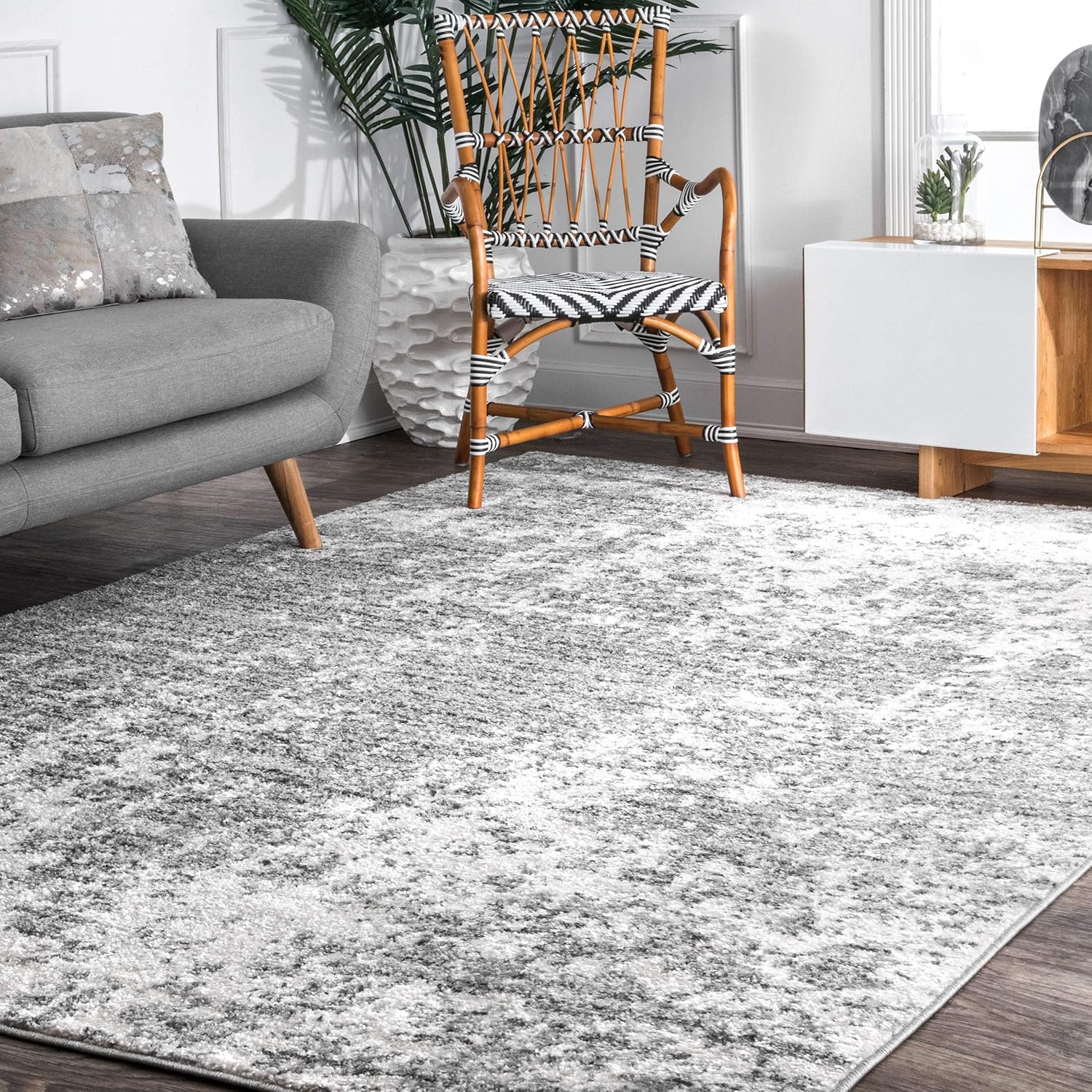 nuLOOM BDSM08A Transitional Mist Shades Area Rug, 7' 6" x 9' 6", Gray