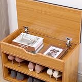 AVC Designs Pine 60cm Shoe Bench with Seat Cushion Storage Cabinet Organizer view 5