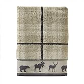 SKL Home Yellowstone Grand Teton Bath Towel, Taupe 50.00" x 27.00"