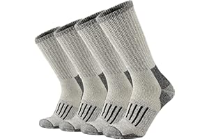 ONKE Merino Wool Cushion Crew Socks for Men Outdoor Hiking All Seasons Work Boot Heavy Thick Thermal Moisture Wicking Control