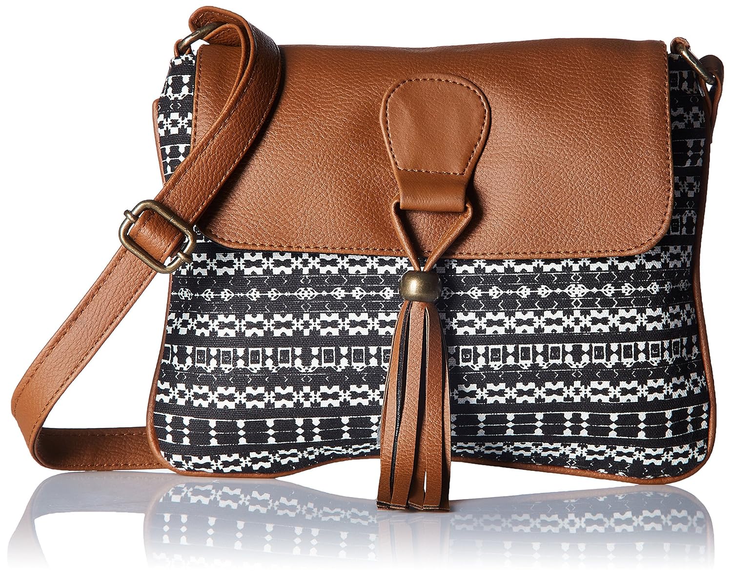 kanvas katha women's sling bag (black) (kksnaz002)