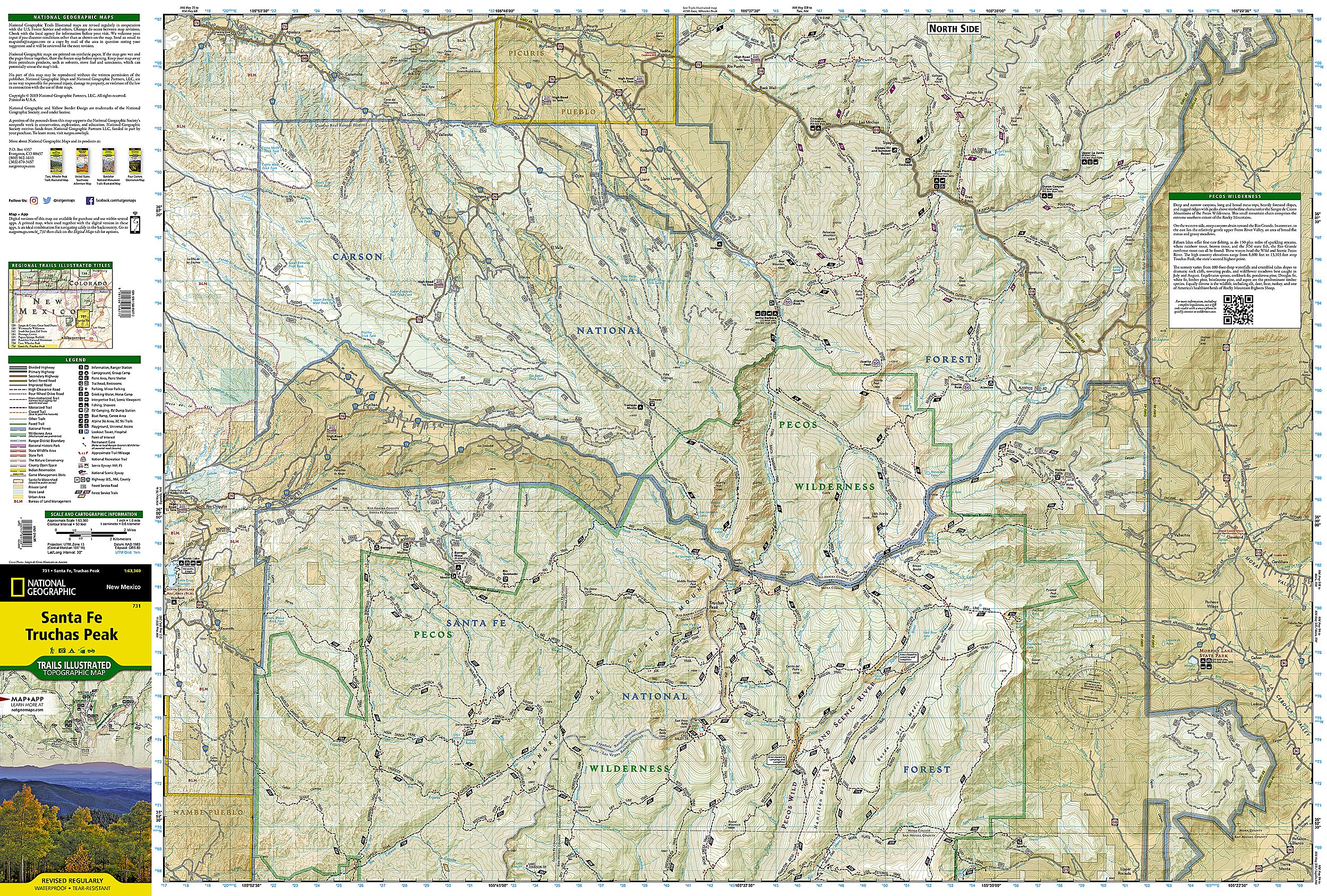 Truchas New Mexico Map Amazon - Santa Fe, Truchas Peak (National Geographic Trails Illustrated Map,  731): National Geographic Maps - Trails Illustrated: 9781566956772: Books
