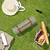 VonShef Picnic Blanket Green Herringbone 8 Person Waterproof Backing view 8