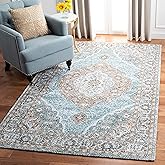 SAFAVIEH Classic Vintage Collection Area Rug - 6' Square, Sage & Green, Handmade Oriental Medallion Distressed, Ideal for Hig