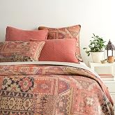 Pine Cone Hill Anatolia Linen Orange Graphic Linen Duvet Cover, Full/Queen