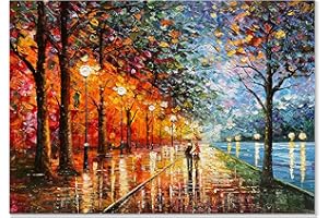 Alenoss Abstract Canvas Paintings 3D Modern Oil Paintings on Canvas 28x40 Inches Contemporary Colorful Wall Art Romantic Couples Blue Artwork for Home Decorations