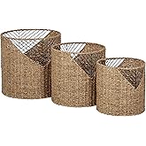 Amazon Brand – Stone & Beam Modern Round Seagrass Storage Basket Set - Pack of 3