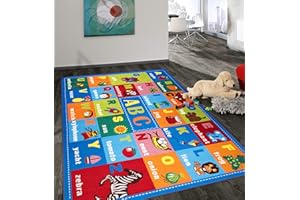 Rugshop Kids Educational Learning Alphabet Symbols Non Skid (Non Slip) Area Rug 3'3" x 4'7" Multi