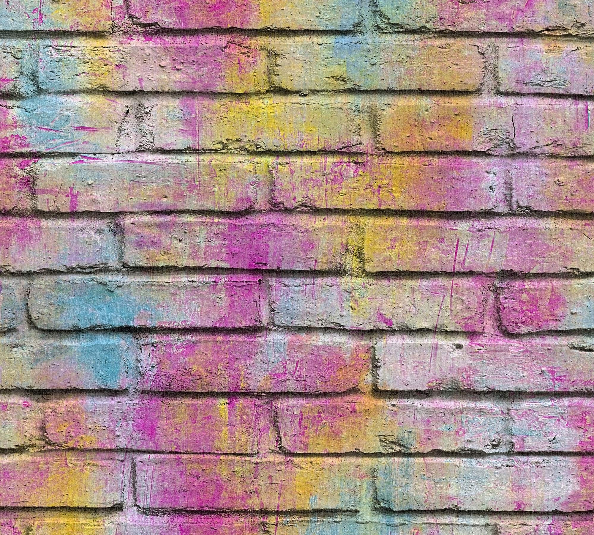 A.S. Création Stone Effect Wallpaper Boys & Girls Non Woven wallcovering 10.05 m x 0.53 m Multicolored Violet Yellow Blue 361001