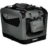 Amazon Basics Premium Folding Portable Soft Pet Dog Crate Carrier Kennel - 21 x 15 x 15 Inches, Grey