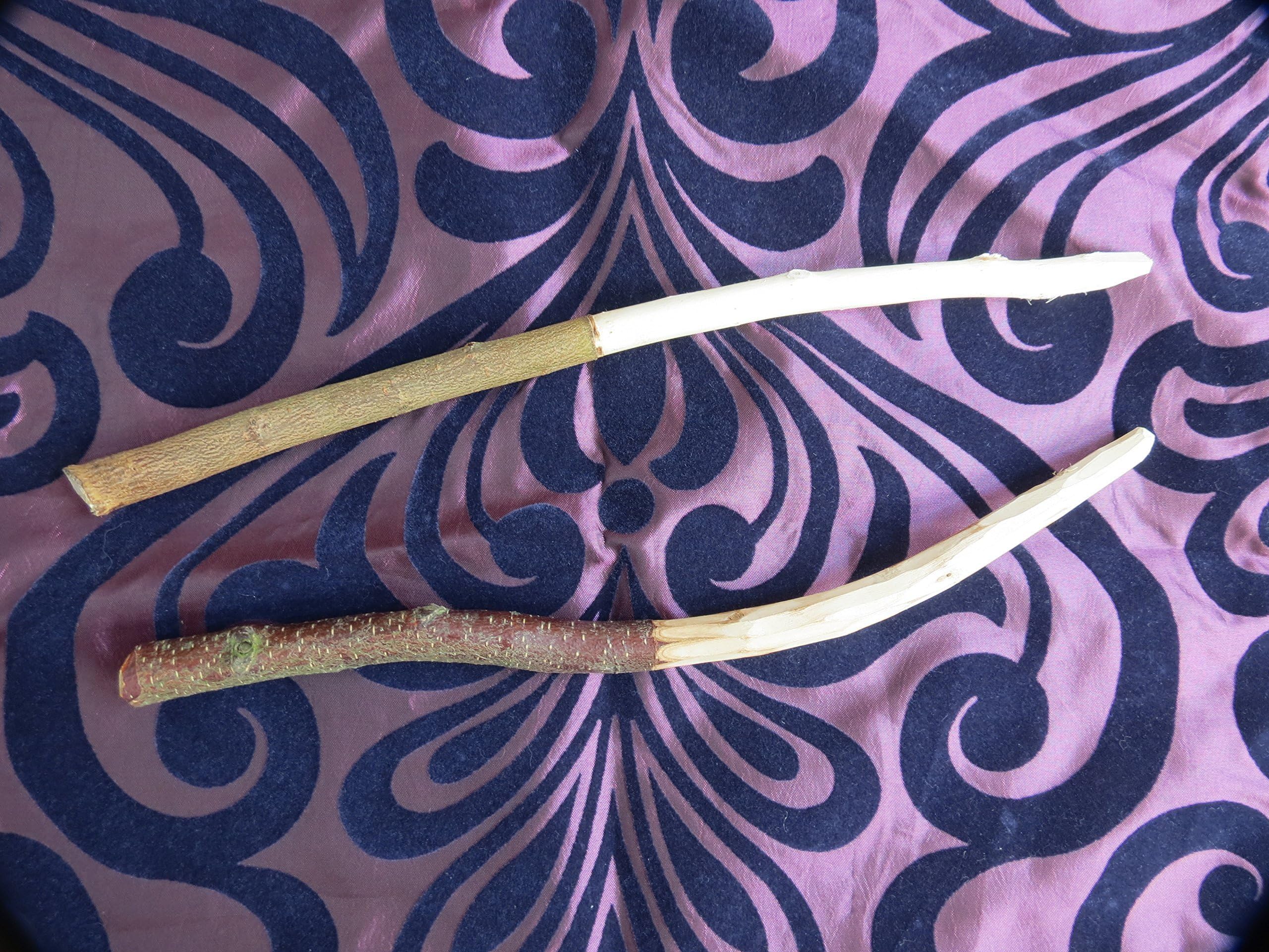WANDS, WOOD wands, Part-stripped DIY WOOD WANDS. pack of 2 ~ Birch wand & Willow wand.