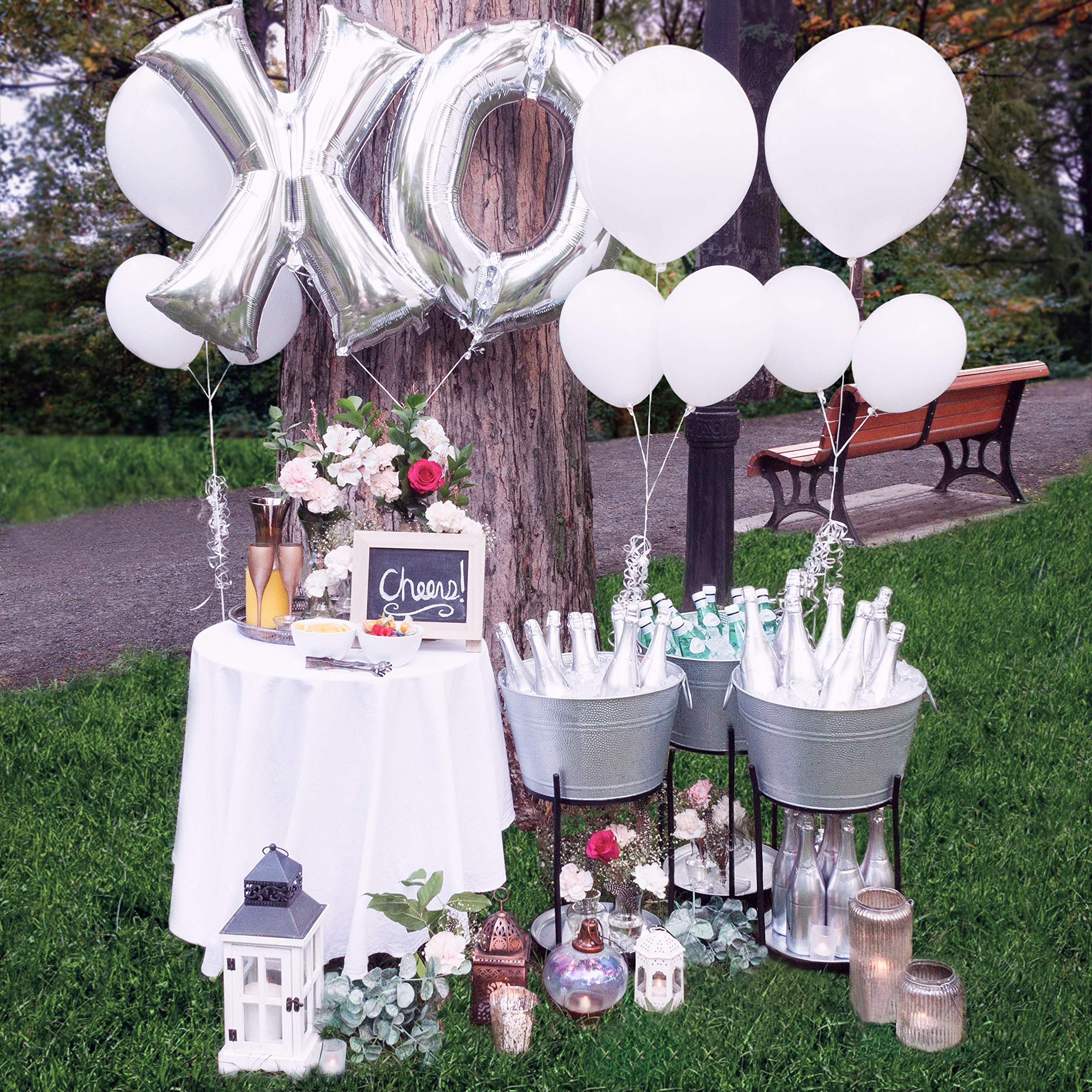 Ice Bucket With Stand and Tray. Galvanized Party Tub Is Perfect for