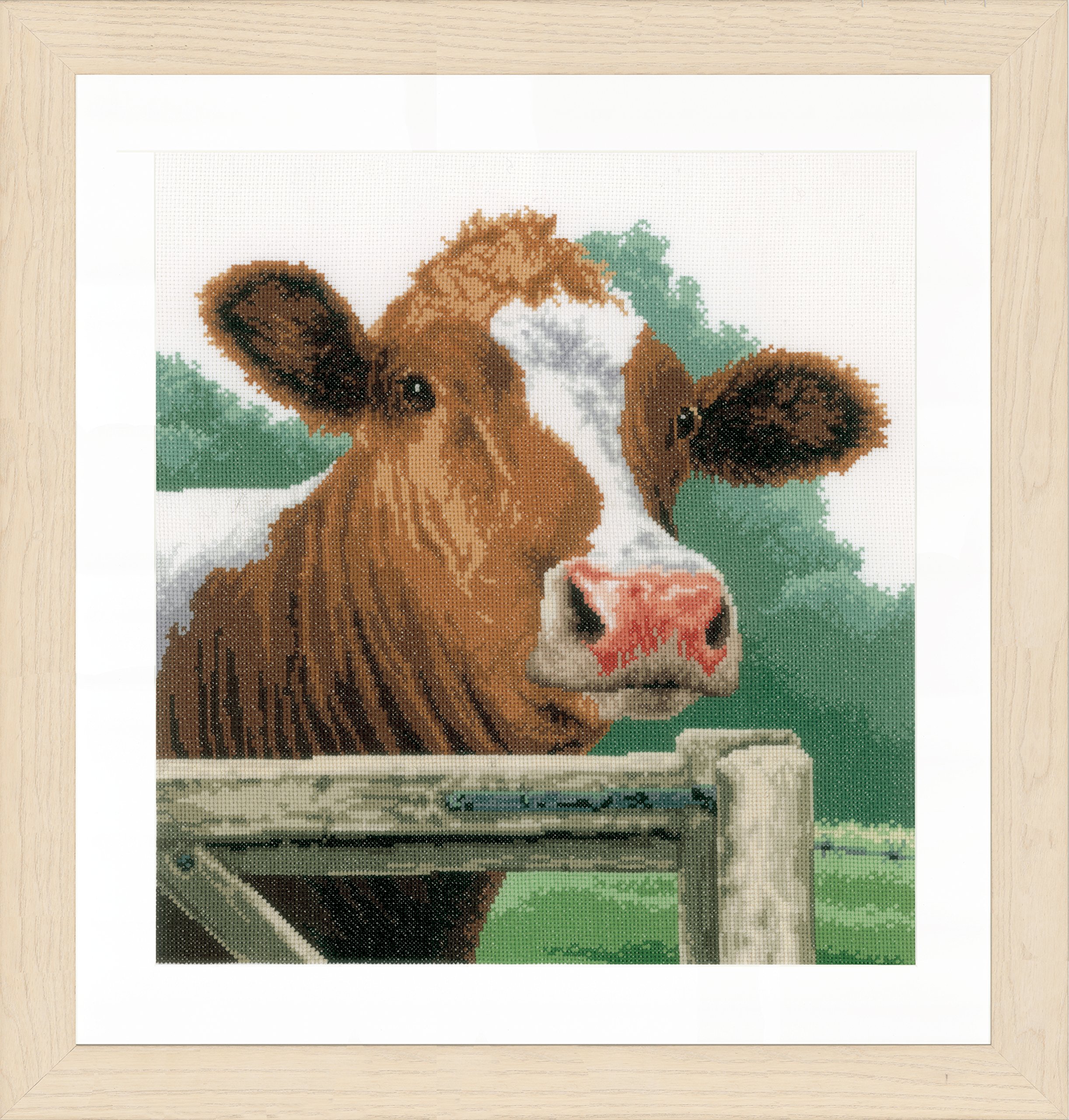 Lanarte Counted Cross Stitch Kit: Wondering Cow (Aida), Cotton, NA, 35 x 35cm