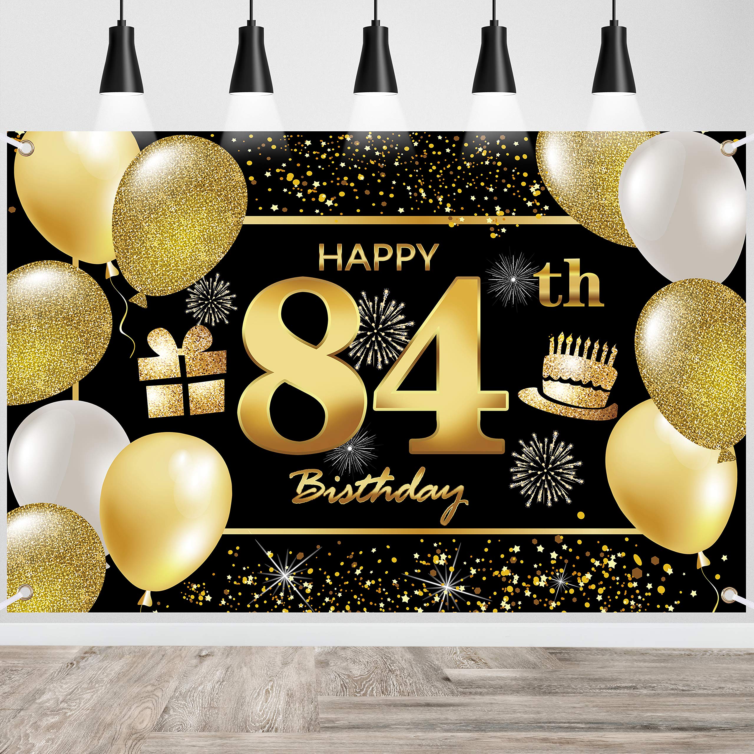 84th Happy Birthday Banner IMISI Birthday Decorations Backdrop for Party