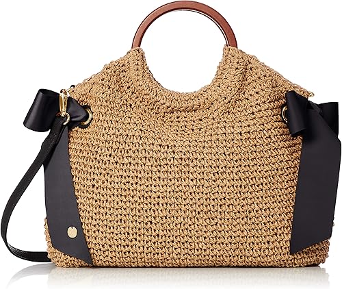 Amazon カシュカシュ サイドリボンウッドハンドル2wayトートバッグ ショルダーバッグ カゴバッグ かごバッグ 01 00 Bk カゴバッグ