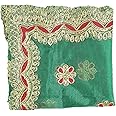 Aditri Creation Decorative Chunari Netted Cloth Pooja Chunari (Size :- 18 Inches x 38 Inches) Chunni Puja Festival Decoration MATA Ki Chunri for Statue Chowki Aasan Mat Posters Frame(Green)
