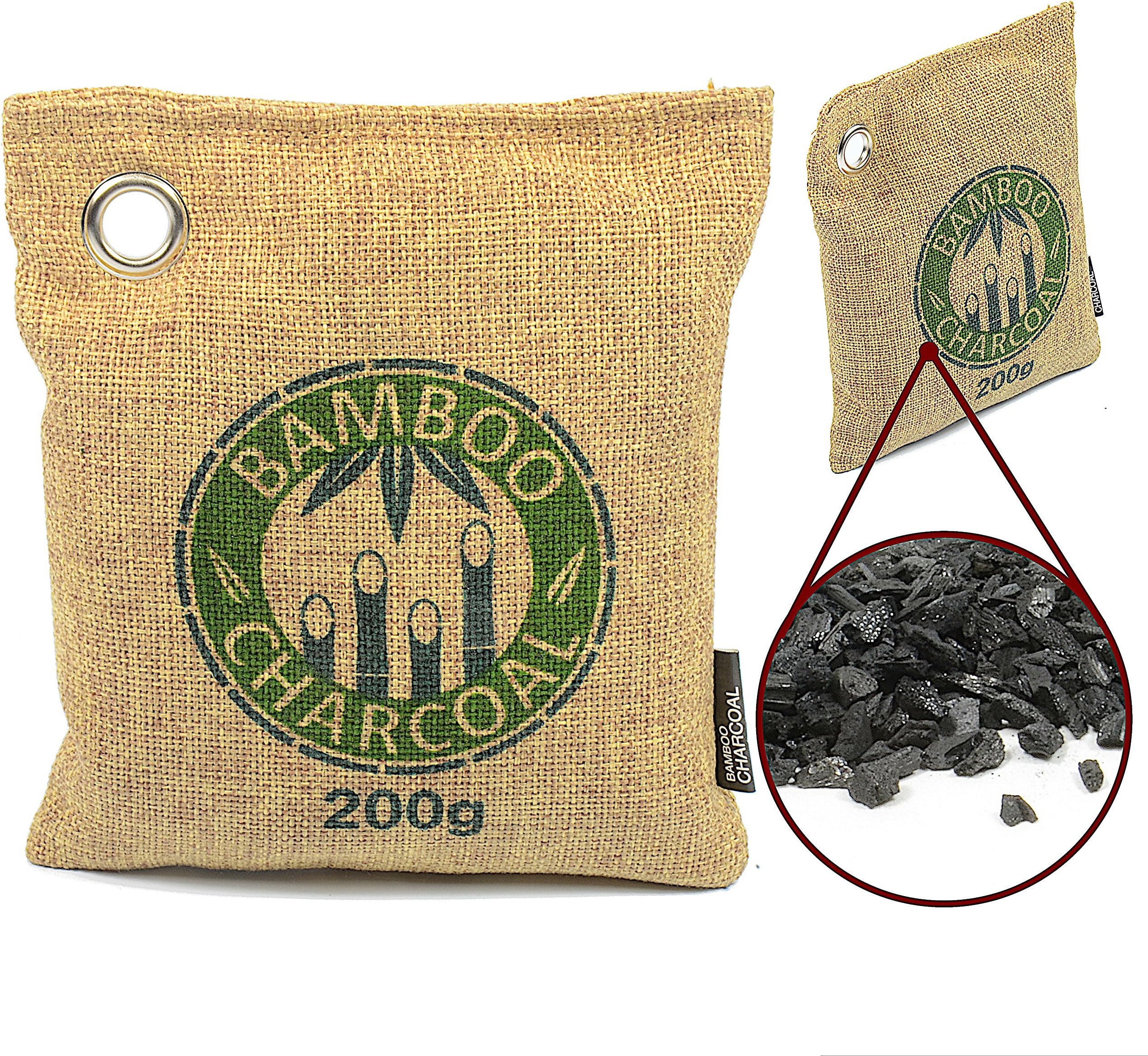 The Original Ecofriendly Bamboo Active Charcoal Air Refresher & De-Moisturiser from MountainGoods | removes bad smells, allergens & pollutants | Free of Toxins, Chemicals & artificial fragrances | 100% biologically disposable and eco friendly | Car Dehumidifier | Reusable | absorbs bad smells | great for cleansing the air | Helps against many odour nuisances & mould