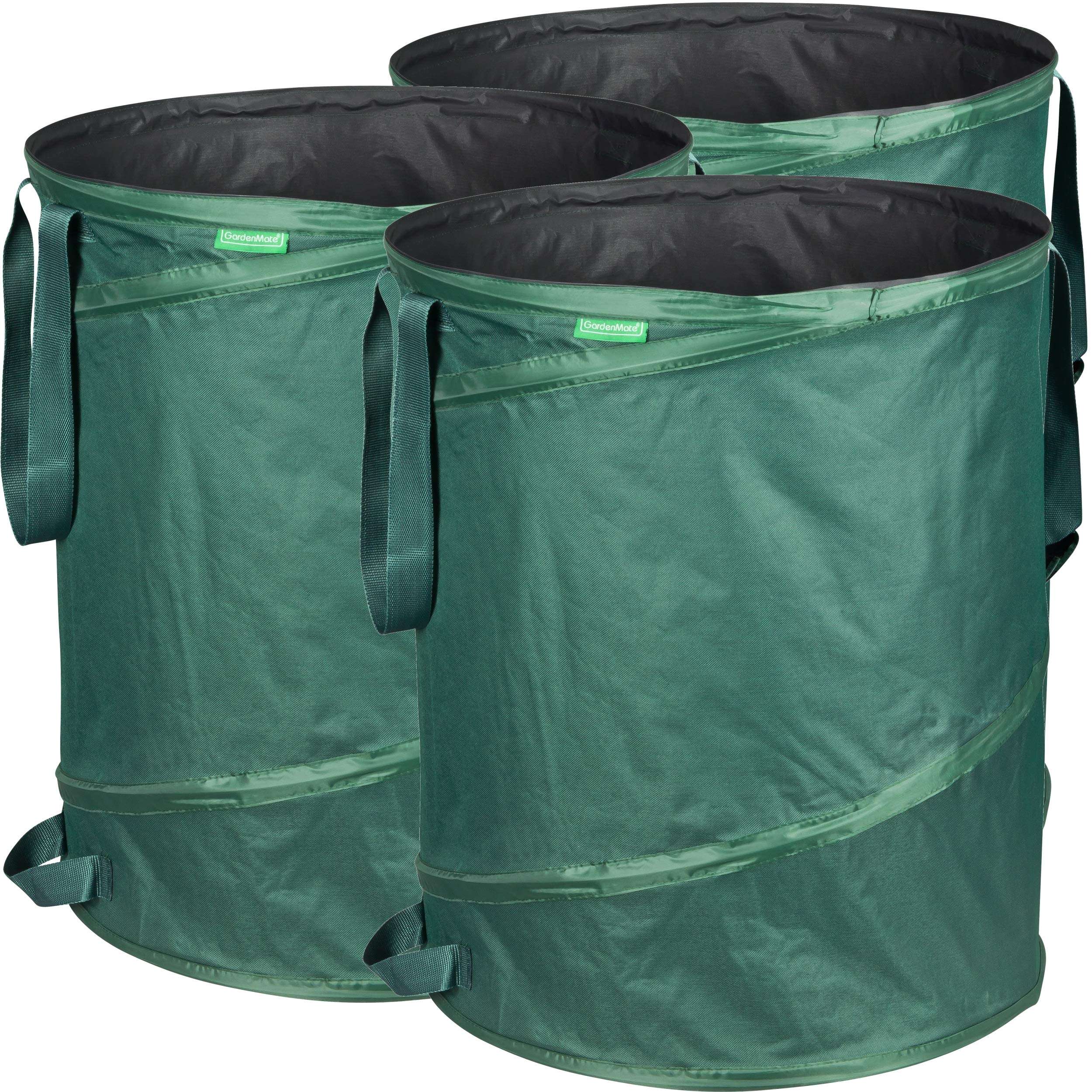 GardenMate pack of 3 x 160L pop-up garden waste bags made of 600D Oxford Polyester (H68 cm, D55 cm)