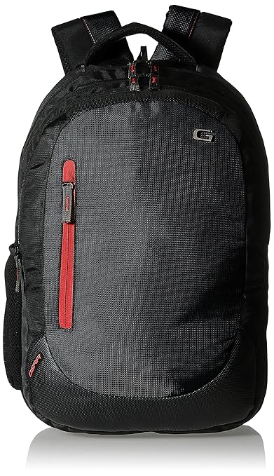Gear Polyester 24 Ltrs Jet Black Laptop Backpack (LBPECO1000109)
