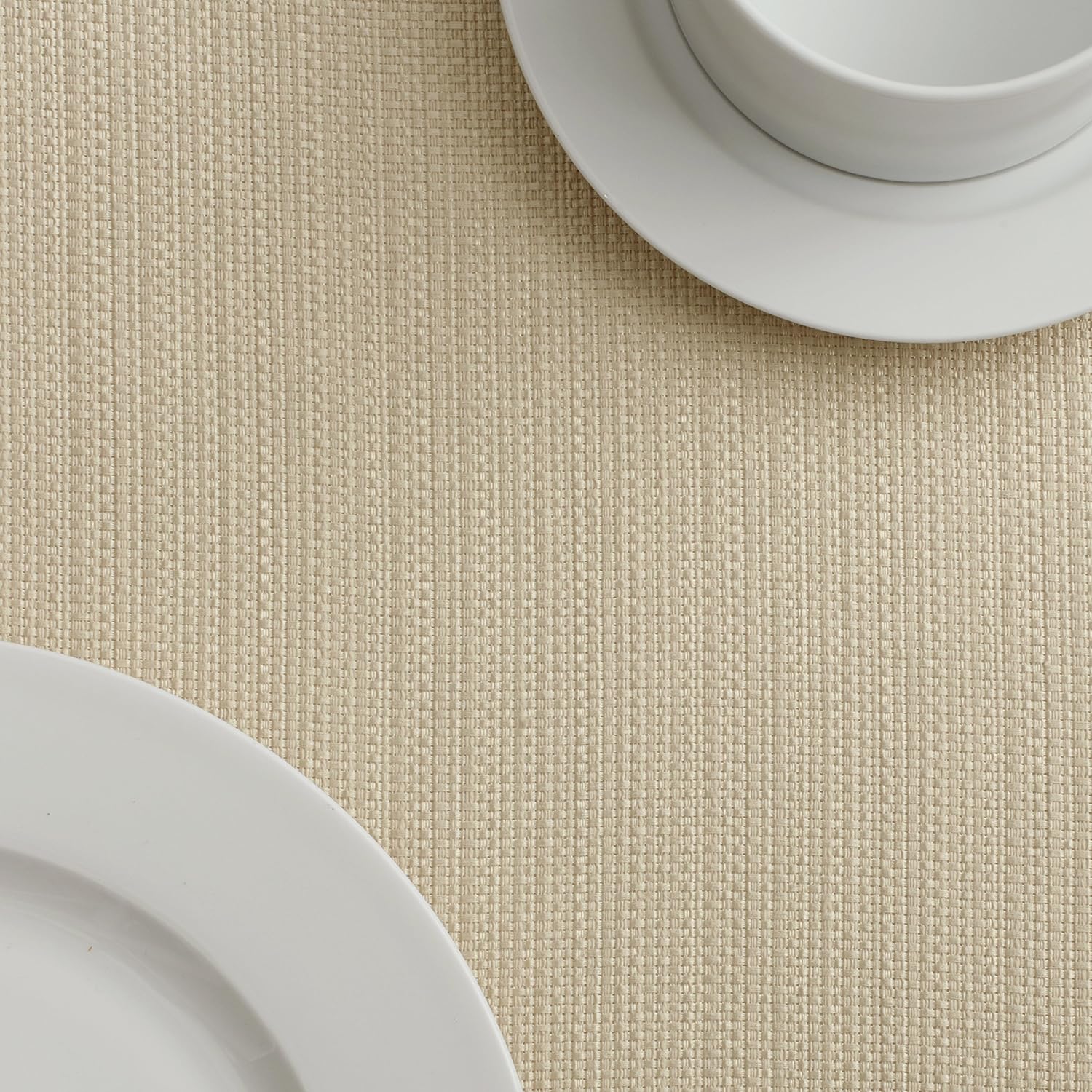 Benson Mills Textured Fabric Tablecloth (60 X 104, Flax): Home & Kitchen