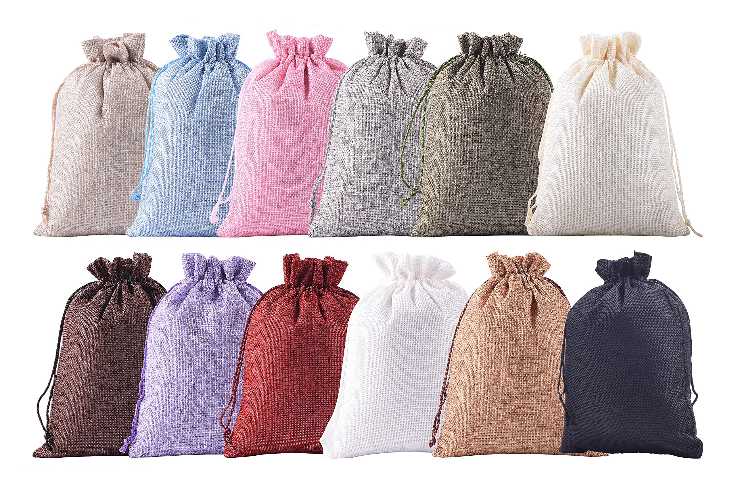 KONMAY 10 x Jute Gift Bags with Drawstring 20 x 30 cm