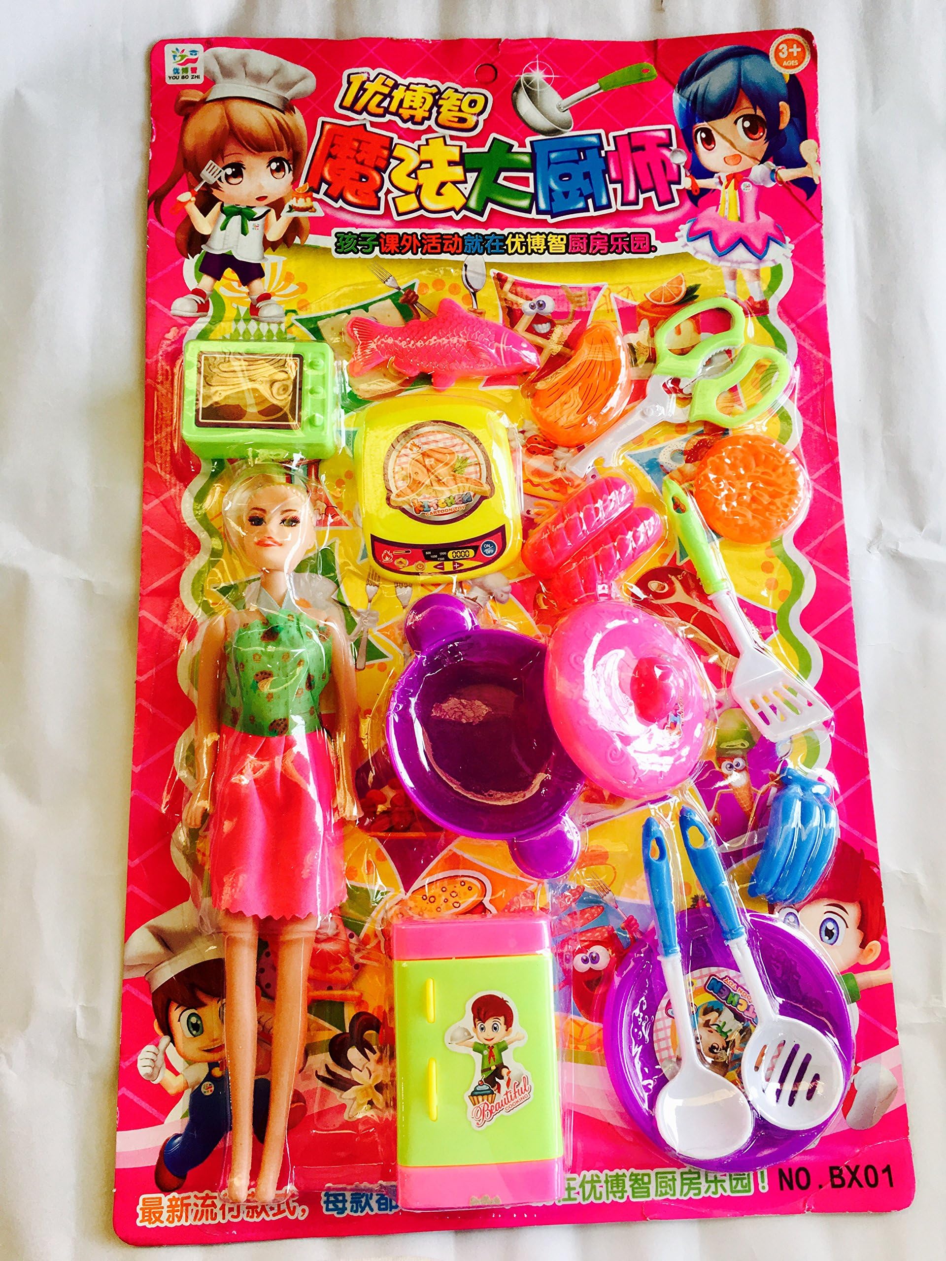 Shopperz Attractive and Cute Doll with Kitchen Set in One Pack