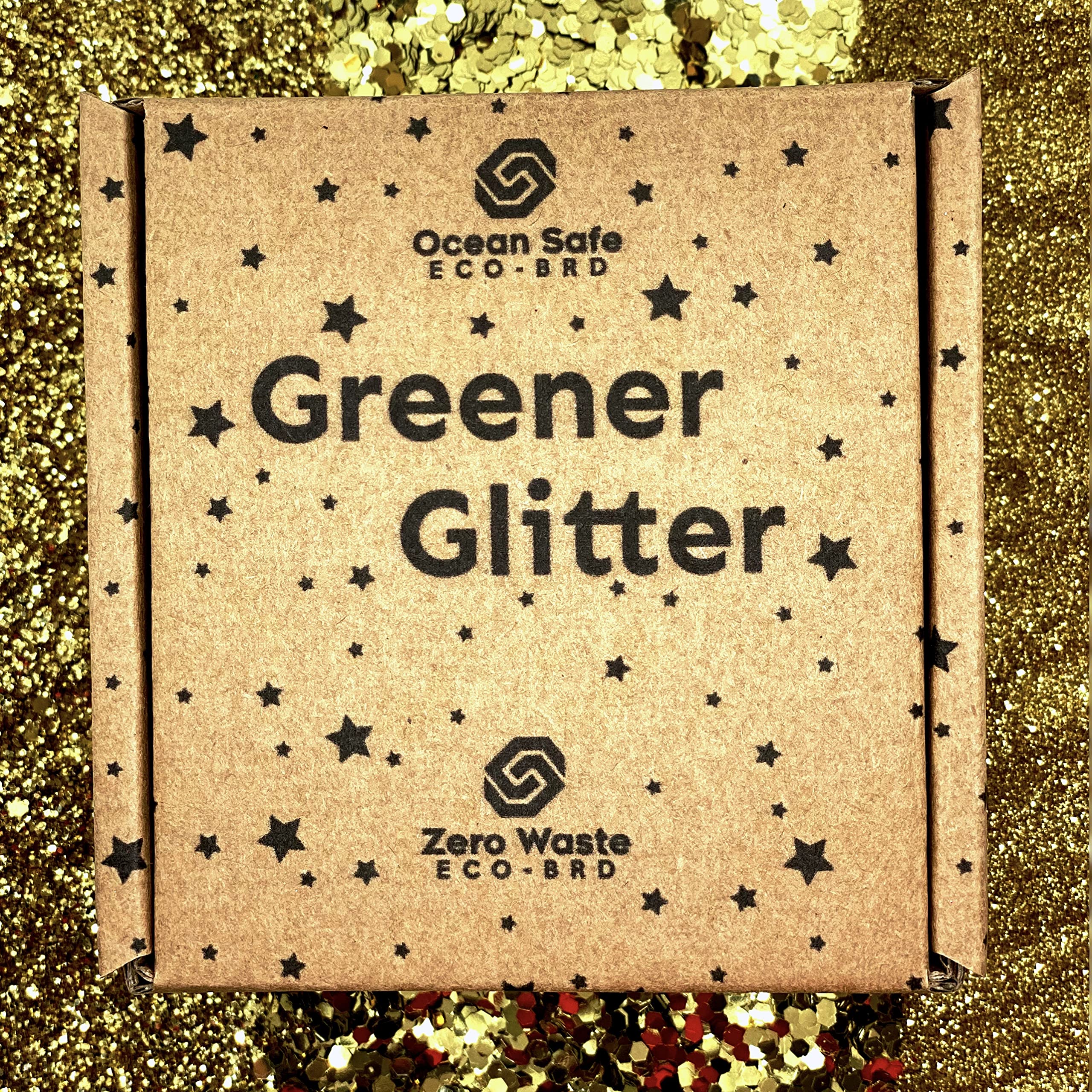Gold - Greener Glitter 100% Plant not Plastic, No Guilt Biodegradable and Fully Compostable, Eco, Ocean Safe, Zero-Waste, Gold Colour Pack: Chunky, Medium and Fine Grain (30g Total)