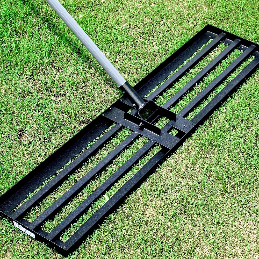 Walensee Lawn Leveling Rake 213cm Heavy Duty Levelawn Tool 114x25cm