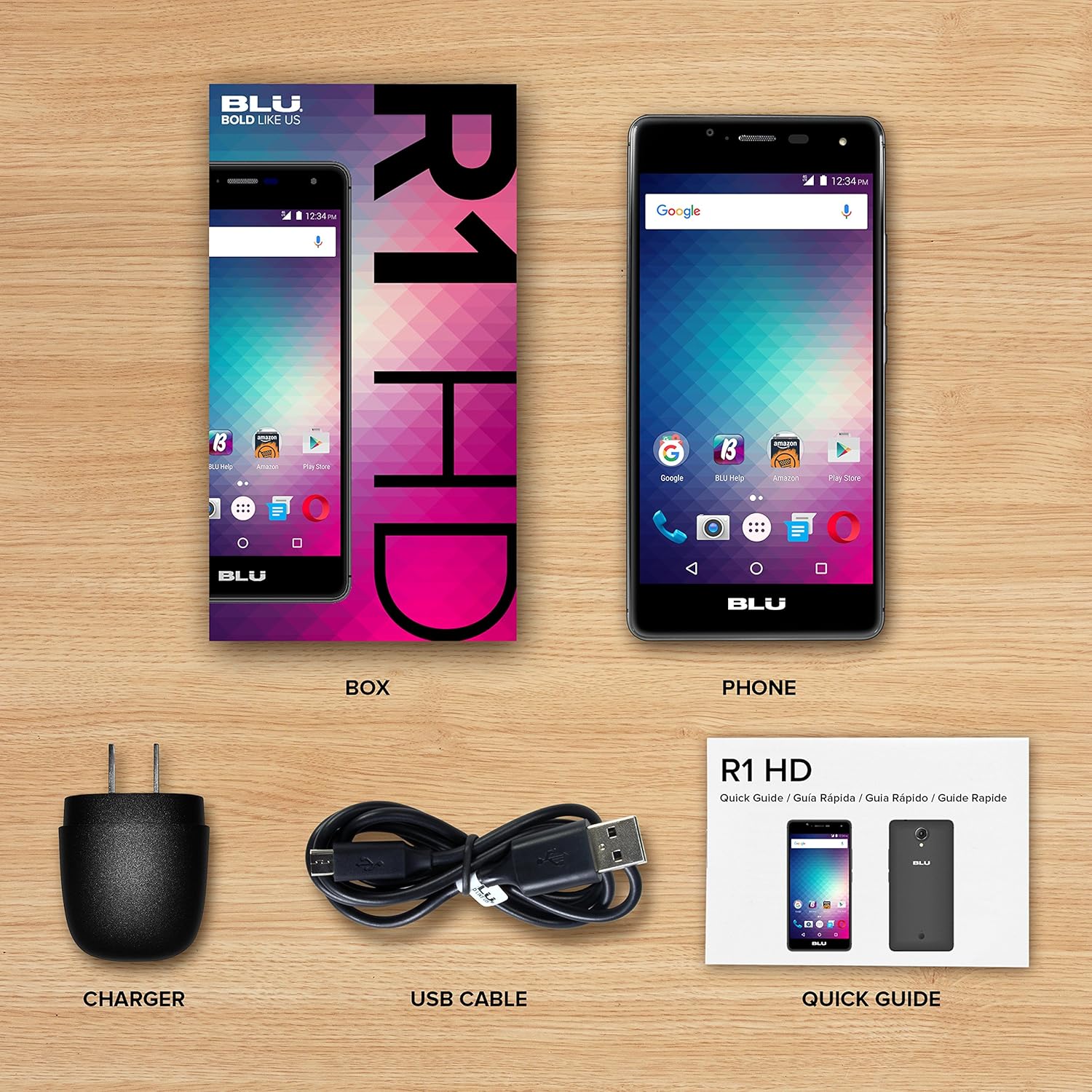 Brand New Unlocked BLU R1 HD Cell Phone 16GB Pioneer Mobile