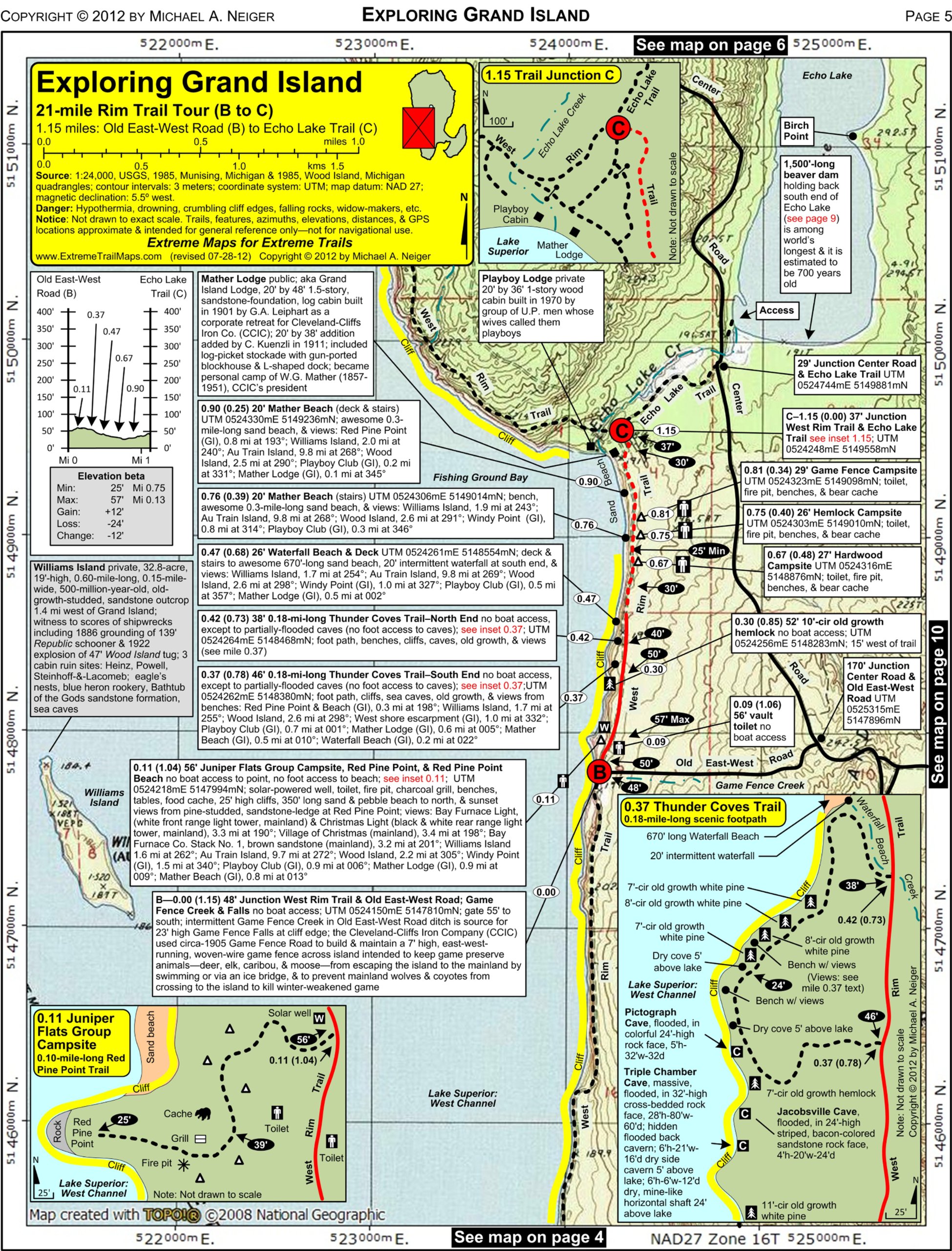 Grand Island Michigan Map Exploring Grand Island - A Gps-Enabled, Usgs-Map-Based, Backcountry Guide  To The Trails, Campsites, Beaches, Overlooks, Old Growth, Waterfalls, ...  Of The Grand Island National Recreation Area: Michael A. Neiger, Michael A.  Neiger,