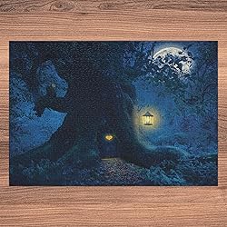 Ambesonne Fantasy Jigsaw Puzzle, Night with a