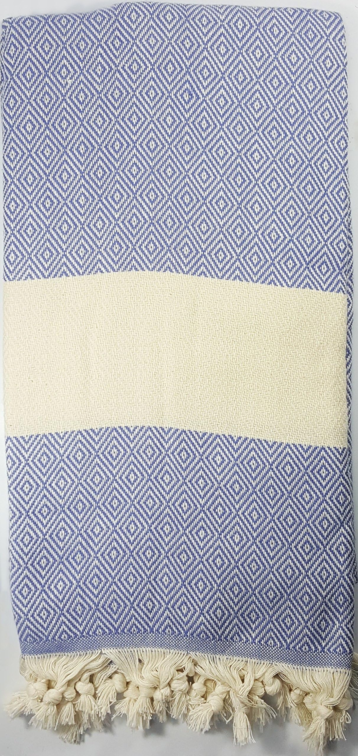 Luxury Quality Large Turkish HAMMAM PESHTEMAL Cotton Bath Towel Beach UK Seller - Sea Blue