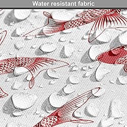 Lunarable Asian Fabric by The Yard, Japanese Carp