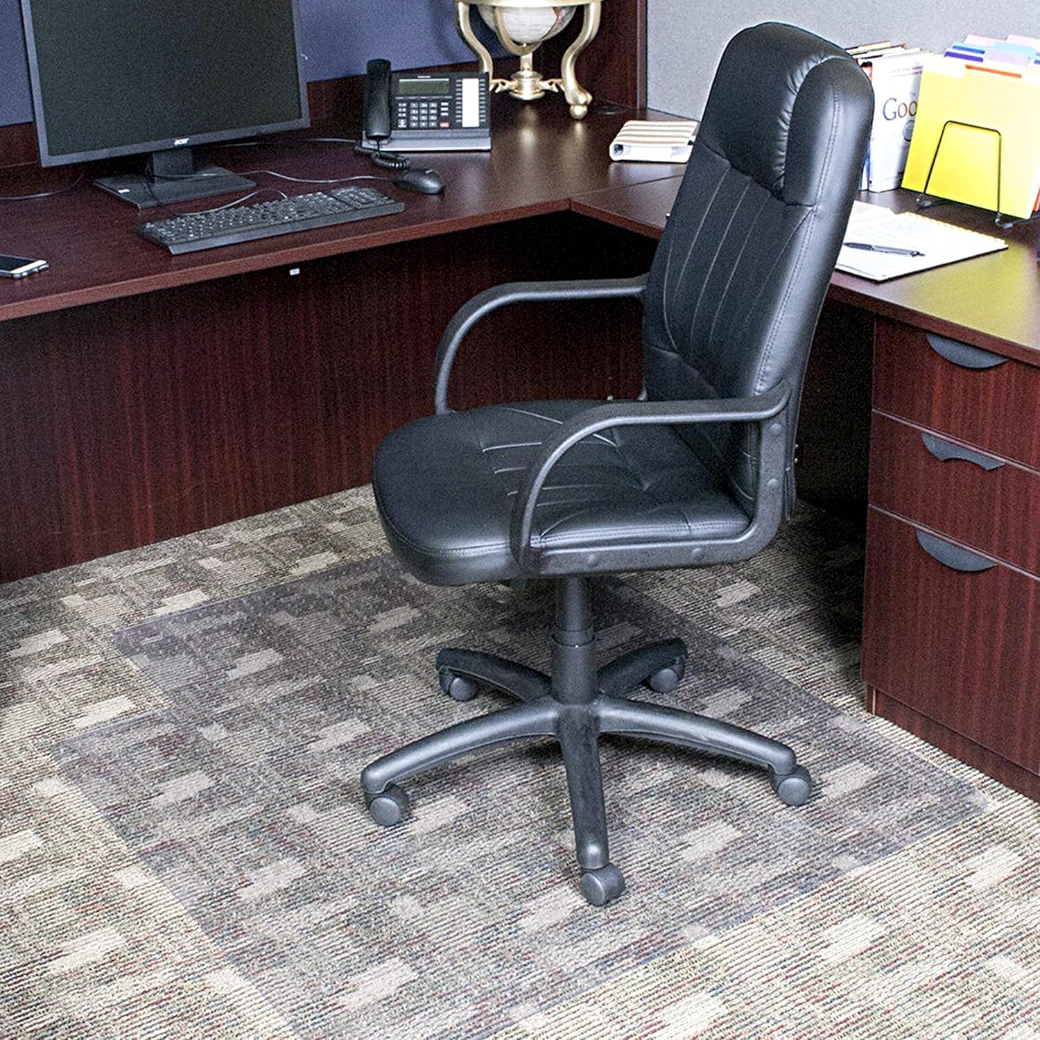 Amazon Com Dimex 45 X 53 Clear Office Chair Mat With Lip For Low And Medium Pile Carpet Made In The Usa Bpa And Phthalate Free C521001j Office Products