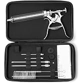 J&amp;B Goods Professional Automatic BBQ Meat Marinade Injector Gun Kit with Case, 2 oz Large Capacity Barrel and 4 Commercial Grade Marinade Needles.