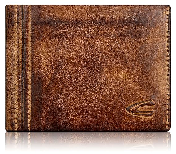 camel active, kleine Geldbörse aus echtem Leder für Herren, braun
