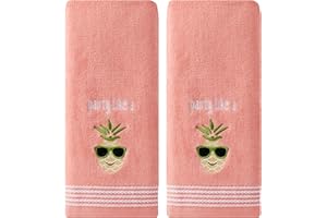 SKL HOME by Saturday Knight Ltd. Party Pineapple 2 Pc Hand Towel Set, Coral Pink