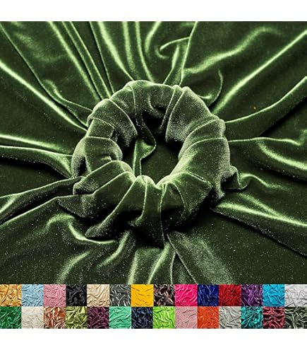 Tela De Terciopelo Elástica Textile Station SH - 152.4 Cm Ancho, Color Verde, Para Manualidades Y Ropa