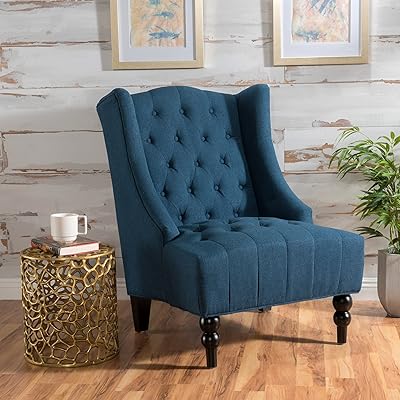 Christopher Knight Home Toddman High-Back Fabric Club Chair, Dark Blue