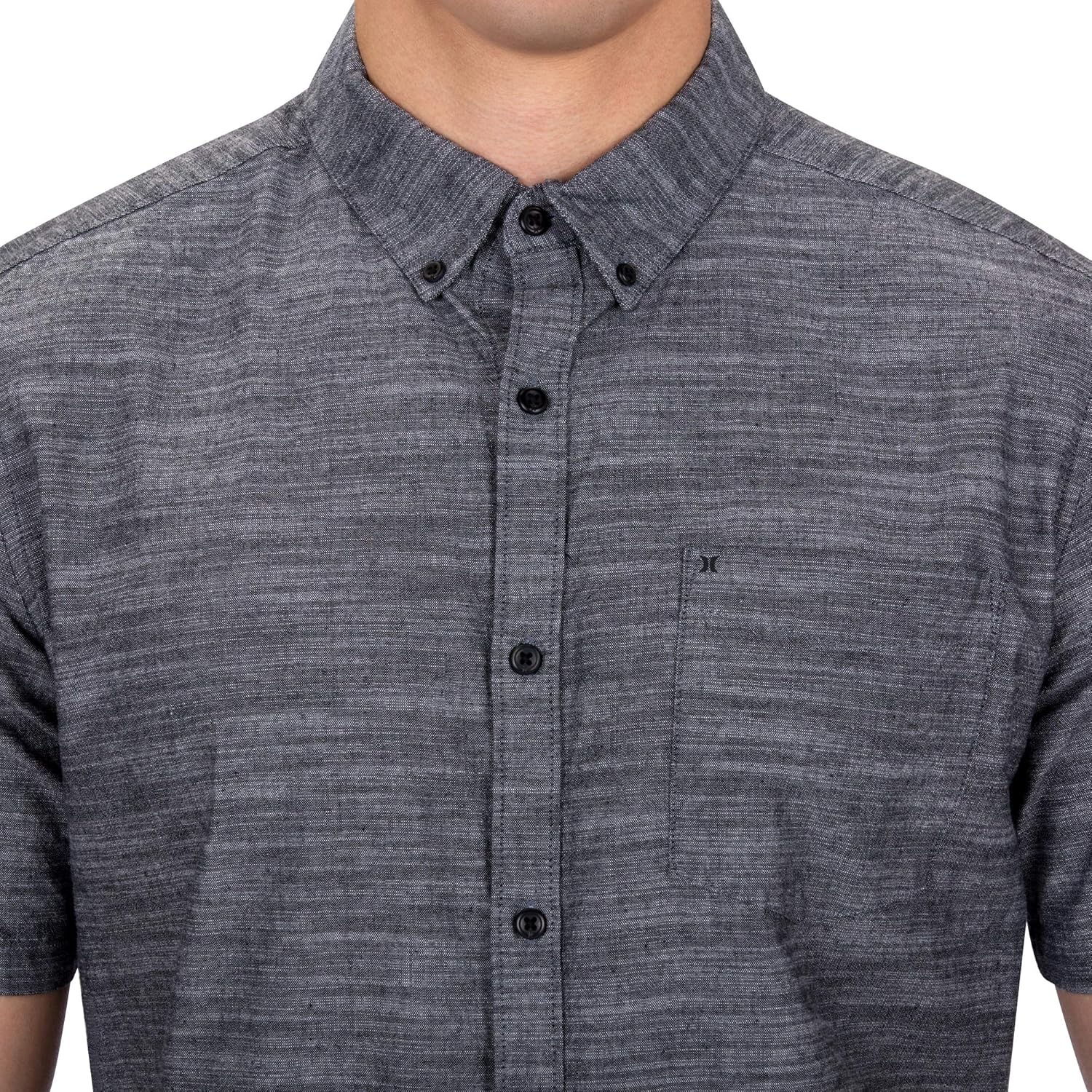 Hurley Men's One & Only Textured Short Sleeve Button Up: Clothing