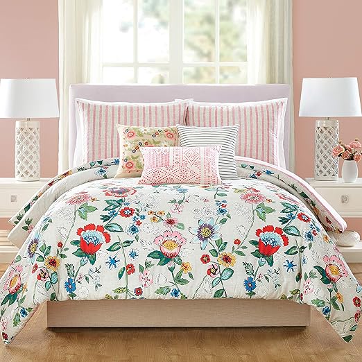 Amazon Com Vera Bradley Coral Floral Comforter Full Queen Pink