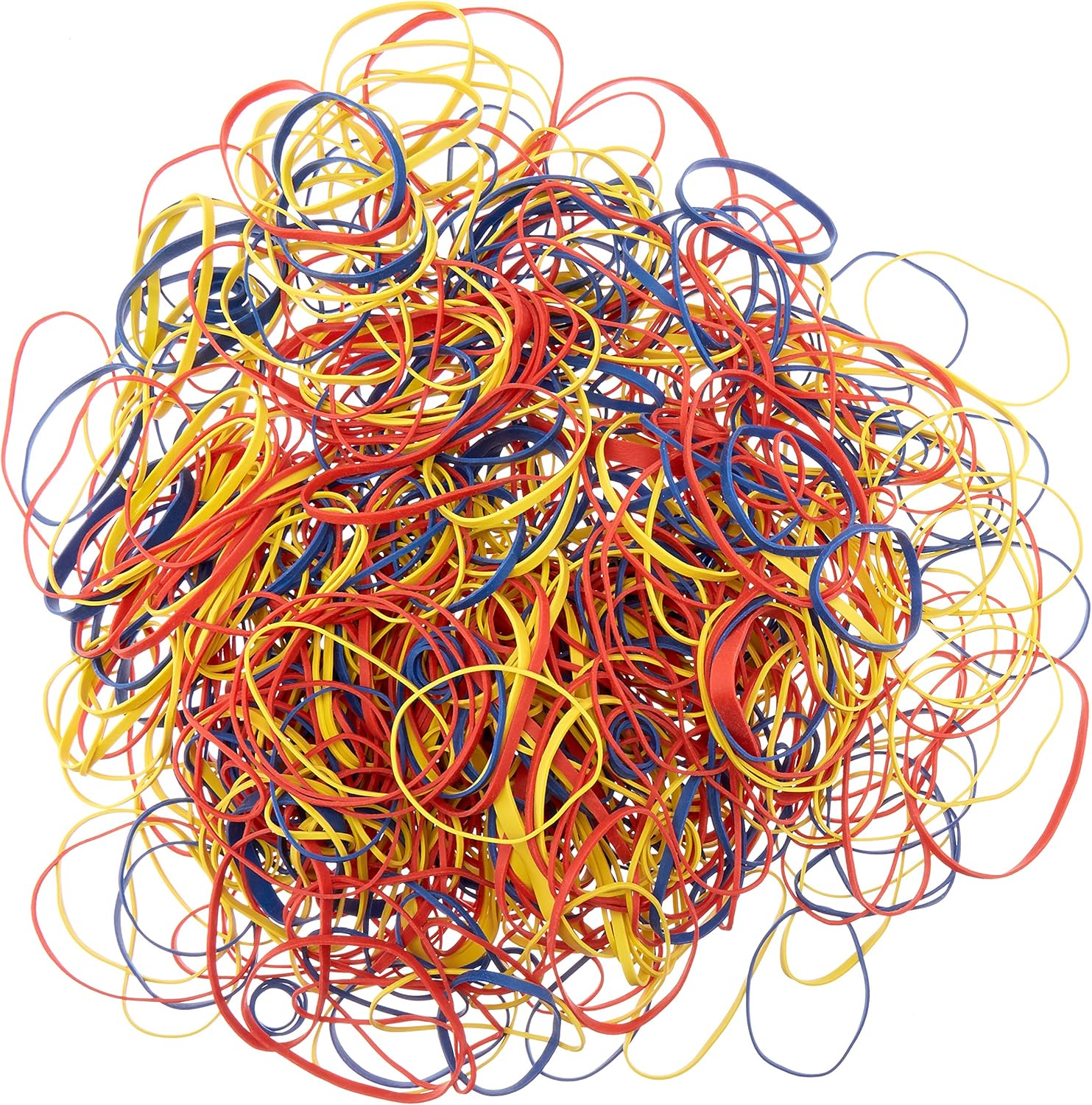 Basics Assorted Size and Color Rubber Bands, 0.5 lb. : Office Products