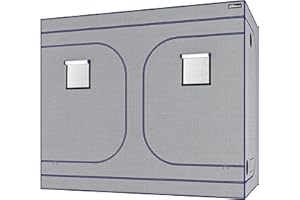 Groworld 96''x48''x80'' Greenhouse Gray Grow Tent with 19mm Poles, High Reflective 600D Mylar Hydroponic Tent with Observation Windows for Indoor Plant Growing