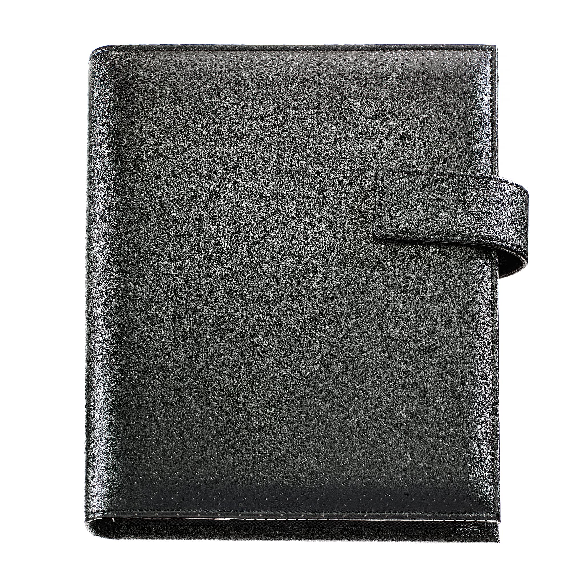 Miquelrius - 12 Month Ring Diary (January 2024 to December 2024), Day Page, Caddy Size 80 x 120 mm (Similar A7), Faux Leather Finish Die-Cut, Black, Catalan